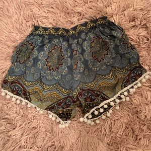 Bohemian Pompom Tassel Shorts